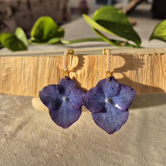 Hortensia | Blå | Guldbelagt messing